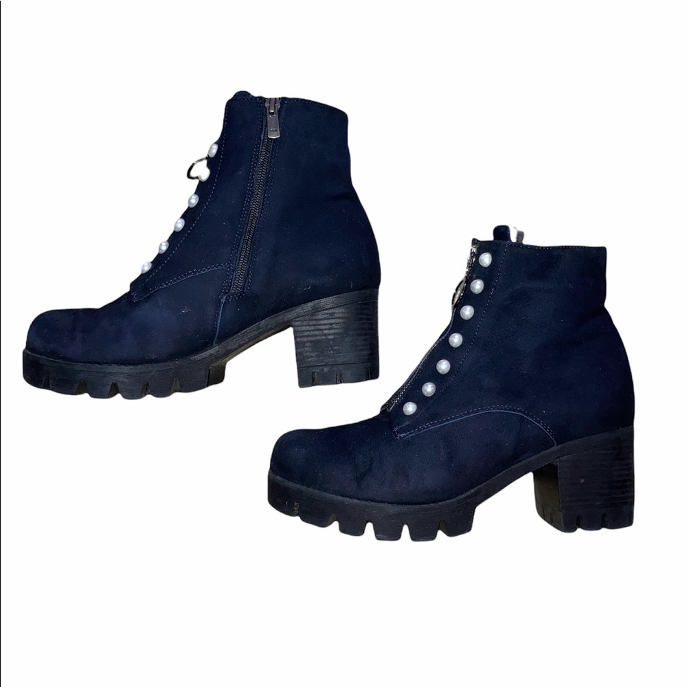 GKS Suede Chunky Heel Platform Boots